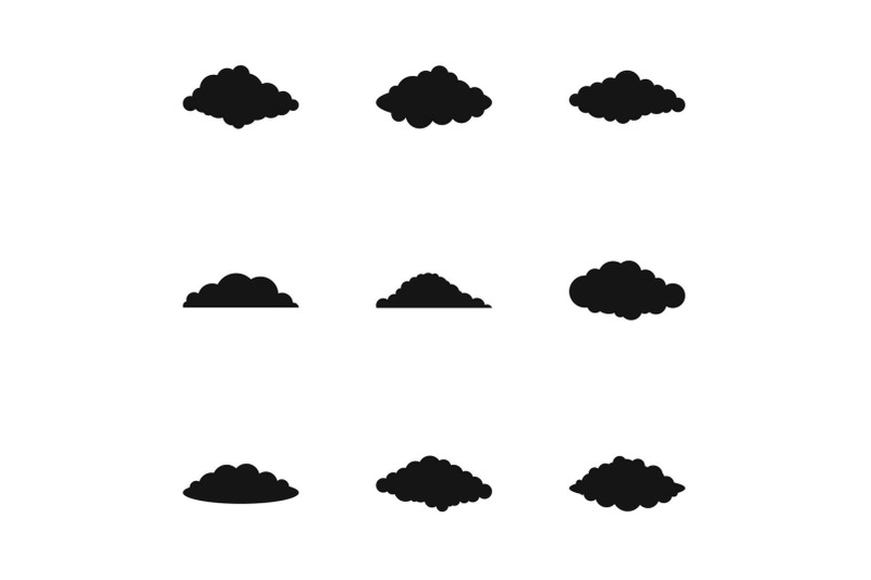 cloud-icons-set-simple-style