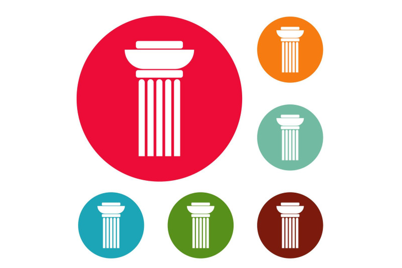 continuous-column-icons-circle-set-vector