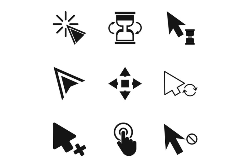 clicking-icons-set-simple-style