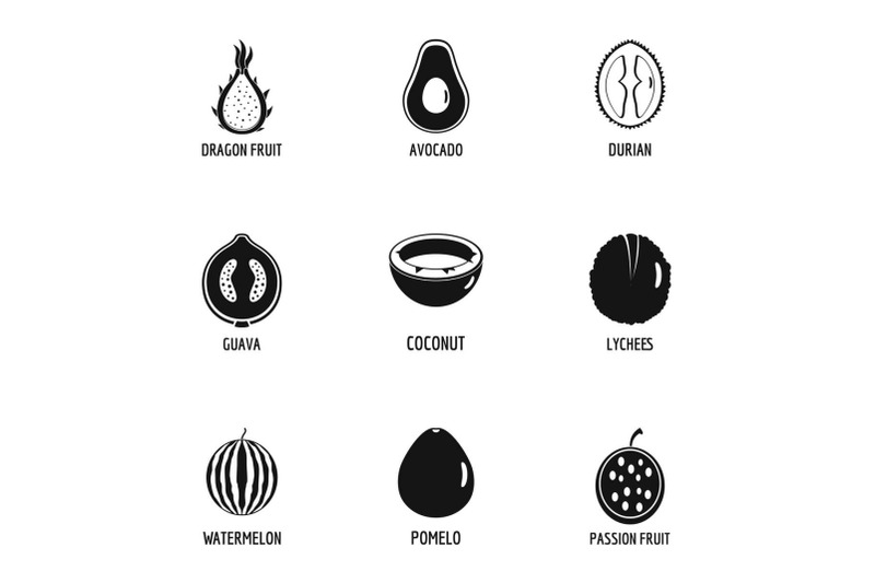 forest-berry-icons-set-simple-style