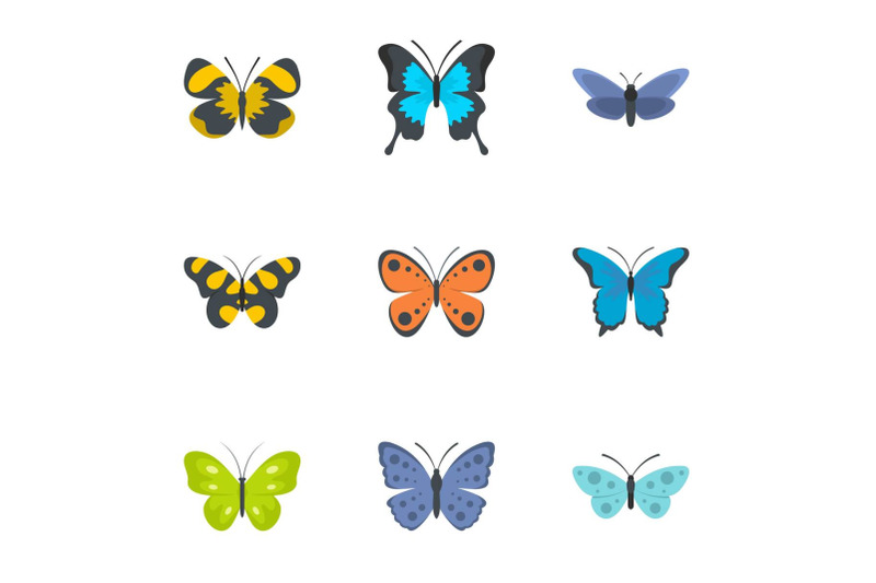 moth-icons-set-flat-style