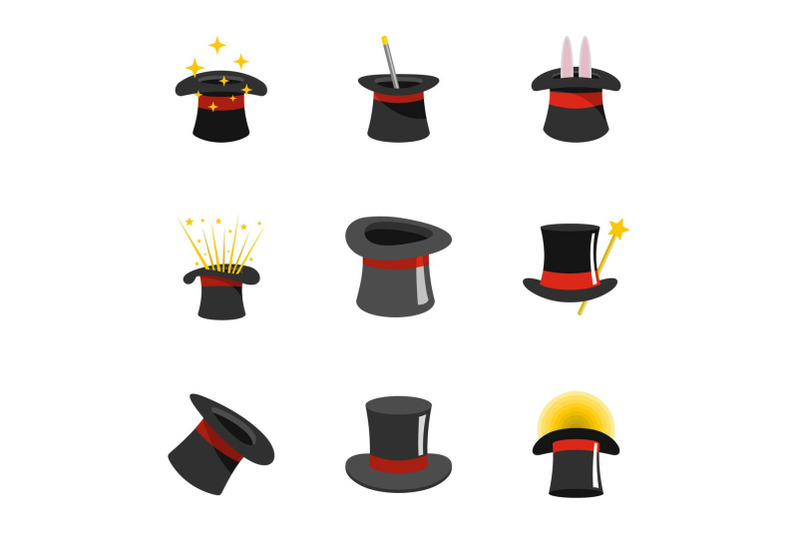 cylinder-icons-set-flat-style