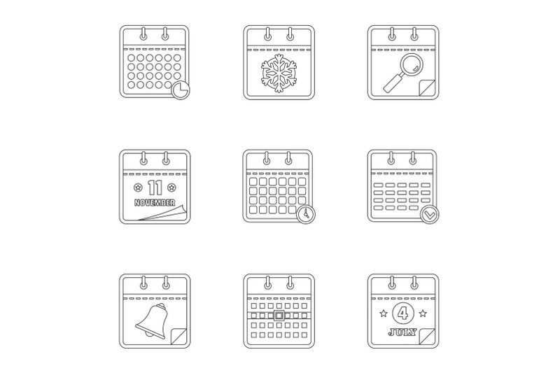datebook-icons-set-outline-style