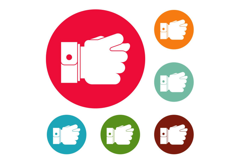 hand-greed-icons-circle-set-vector