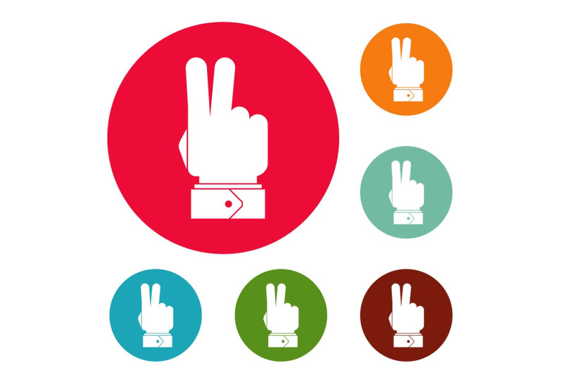 hand-hey-icons-circle-set-vector