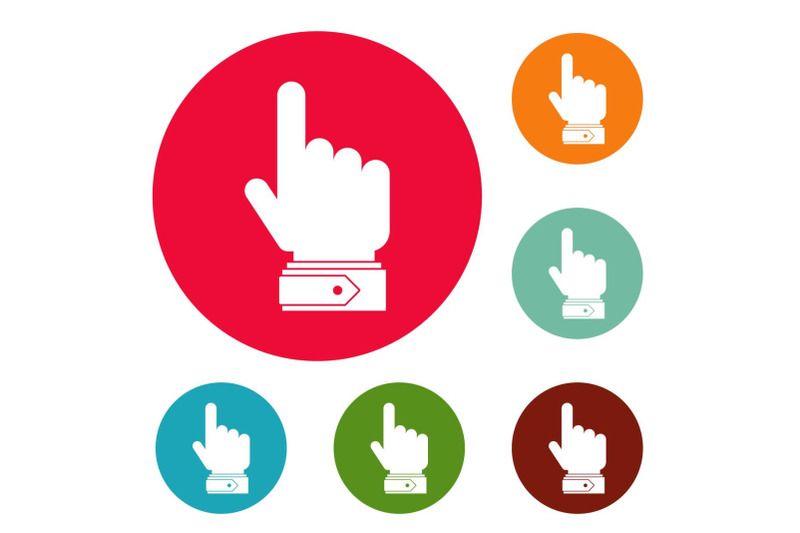 hand-direction-icons-circle-set-vector