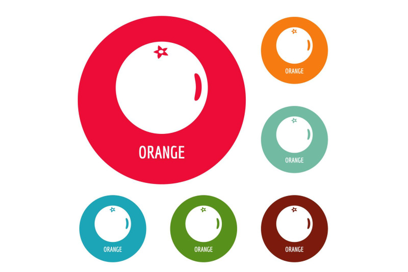 orange-icons-circle-set-vector