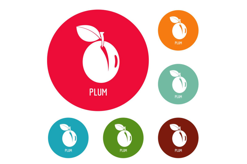 plum-icons-circle-set-vector