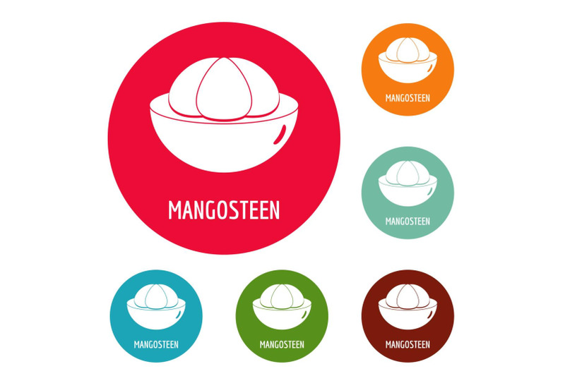 mangosteen-icons-circle-set-vector