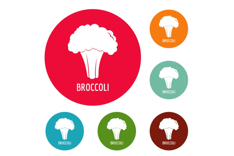 broccoli-icons-circle-set-vector