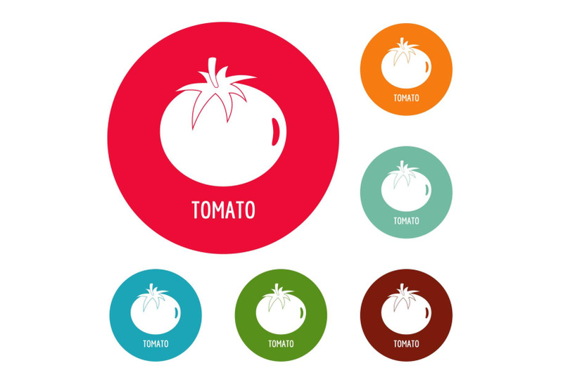 tomato-icons-circle-set-vector