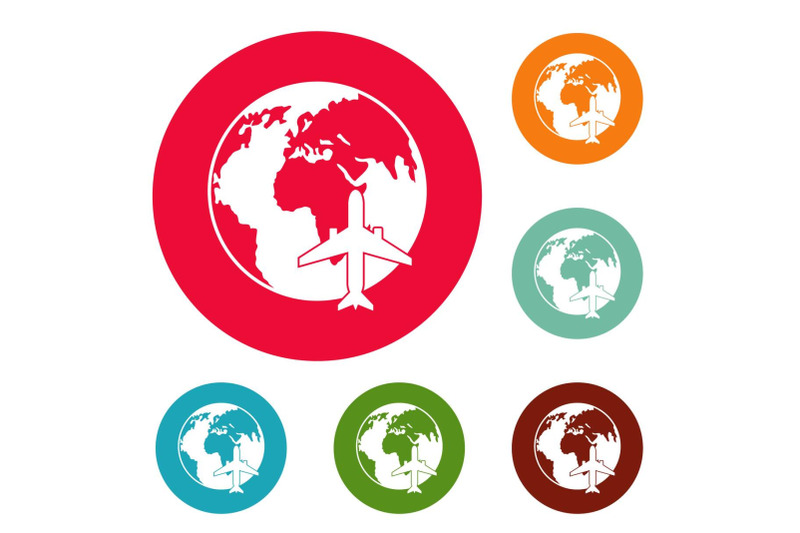 world-tourism-icons-circle-set-vector