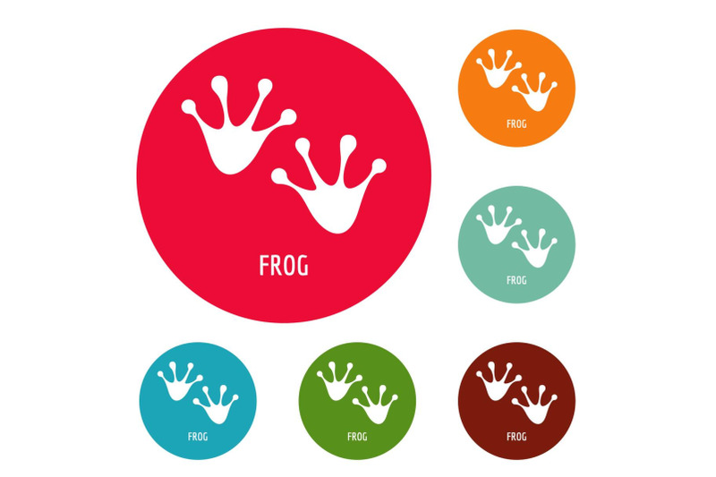 frog-step-icons-circle-set-vector