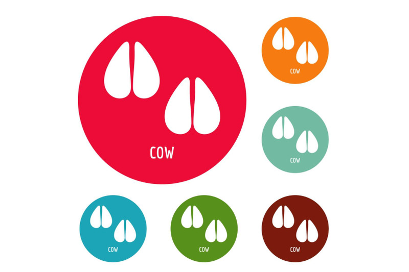 cow-step-icons-circle-set-vector