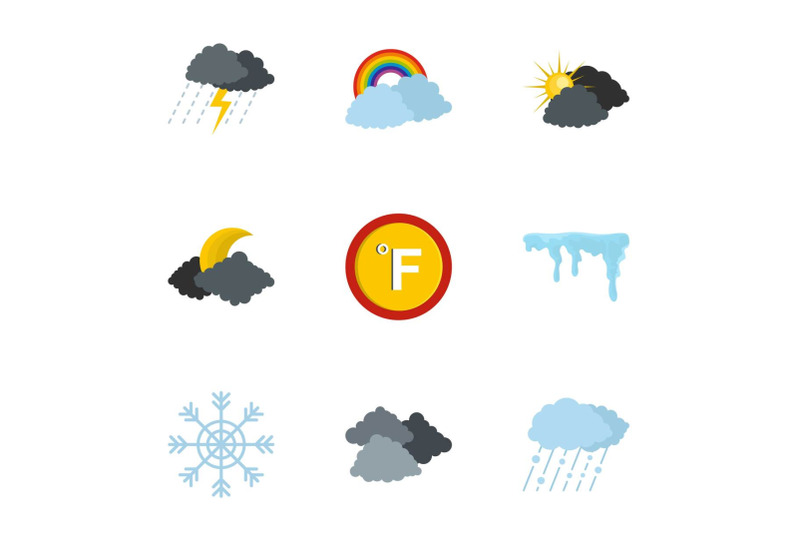 hydrometeorological-icons-set-flat-style