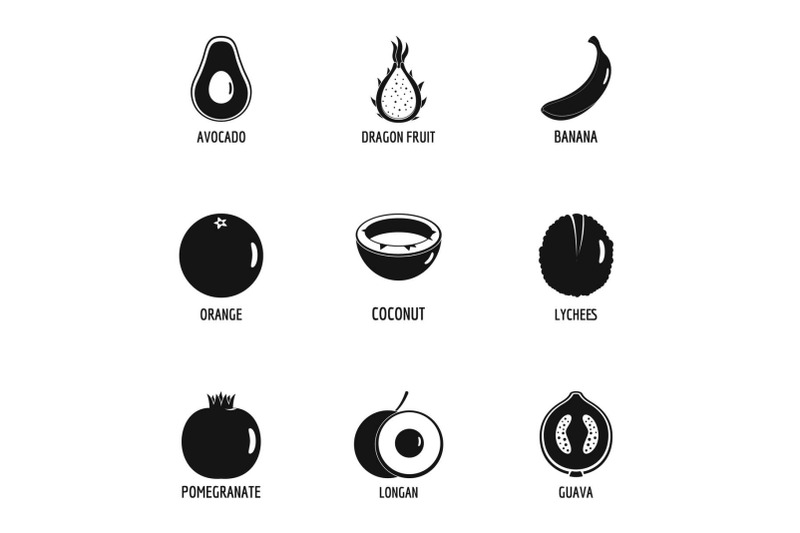 tasty-fruit-icons-set-simple-style