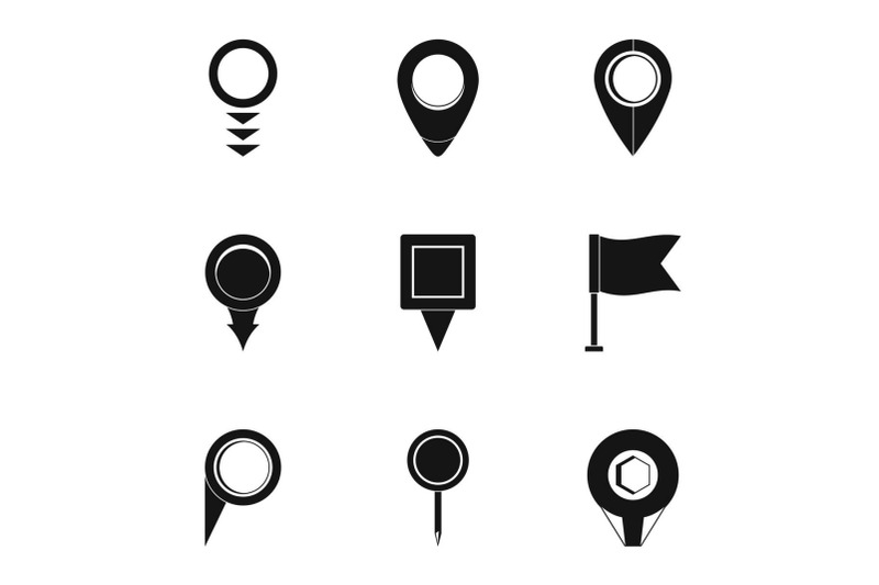 global-positioning-icons-set-simple-style