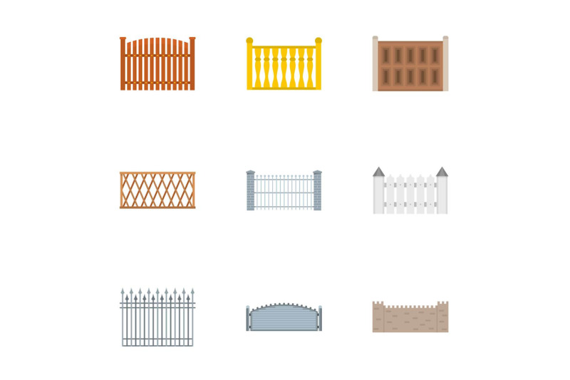 enclosure-icons-set-flat-style