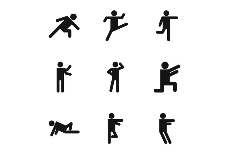 exercise-icons-set-simple-style