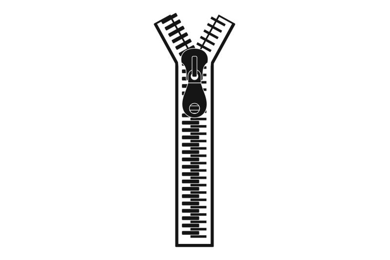 half-opened-zip-icon-simple-style