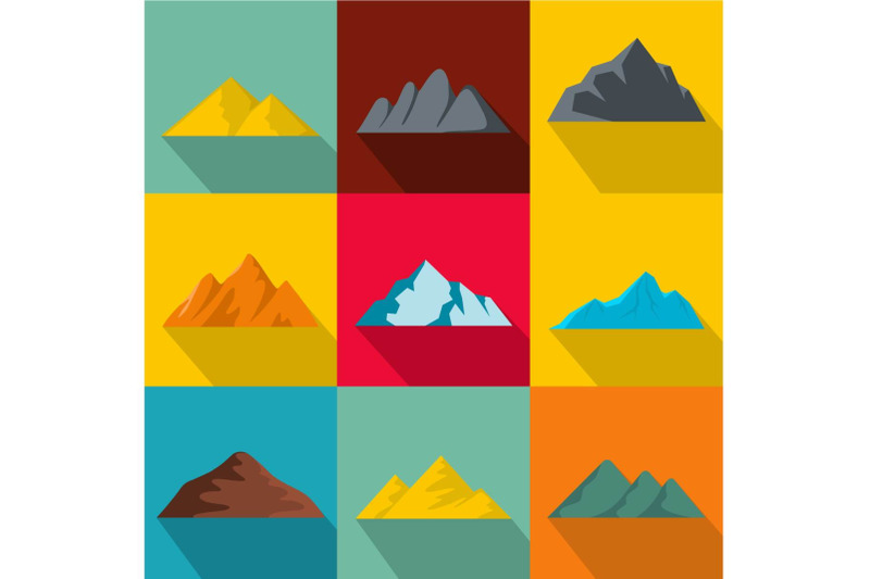 elevation-icons-set-flat-style