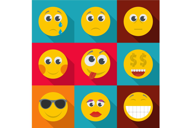 bright-emotion-icons-set-flat-style