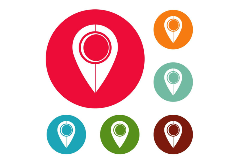 map-pin-icons-circle-set-vector