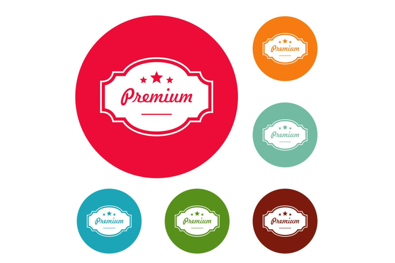 best-premium-label-icons-circle-set-vector