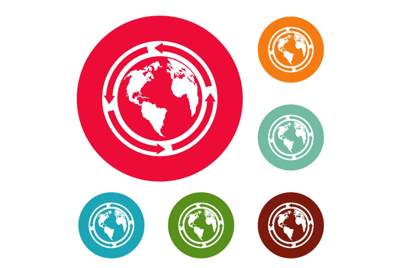 earth-icons-circle-set-vector