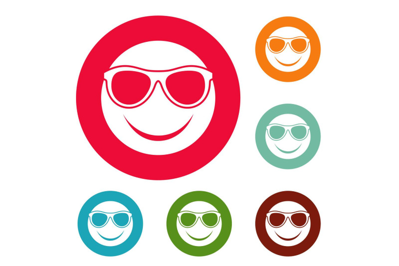 smile-icons-circle-set-vector