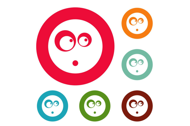 surprised-smile-icons-circle-set-vector