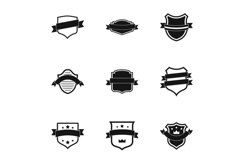 banderole-icons-set-simple-style