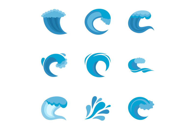 oscillation-icons-set-flat-style