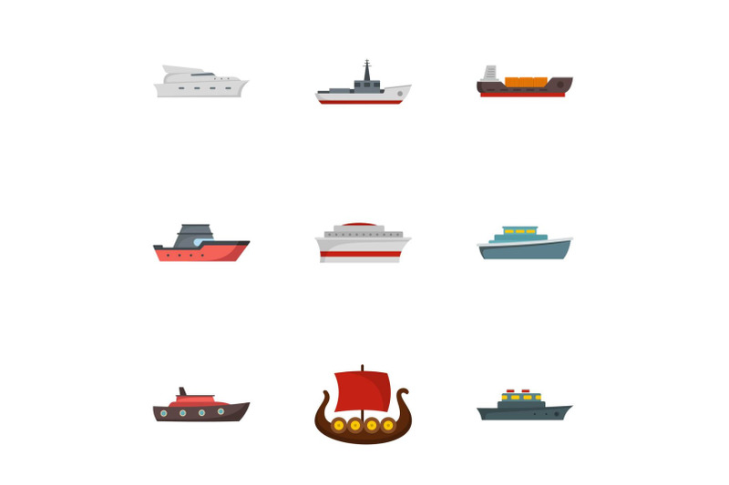 steamer-icons-set-flat-style