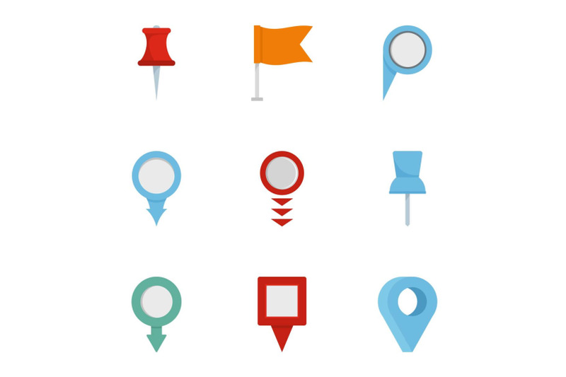 information-sign-icons-set-flat-style