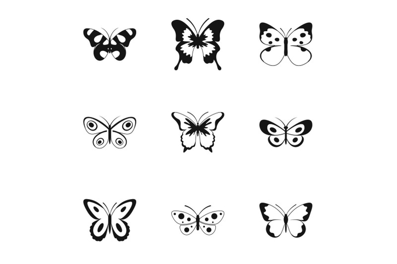bat-icons-set-simple-style