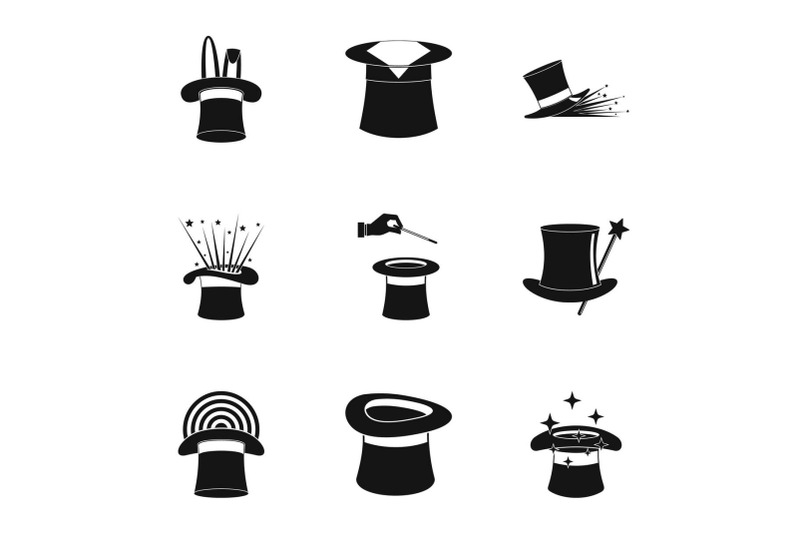 hood-icons-set-simple-style