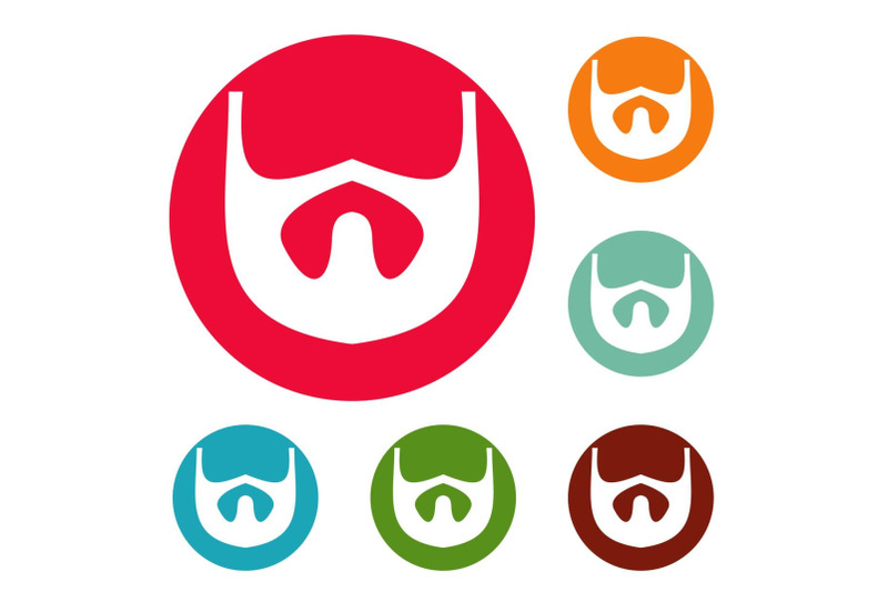 growth-of-beard-icons-circle-set-vector