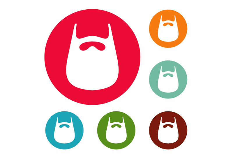 smooth-beard-icons-circle-set-vector