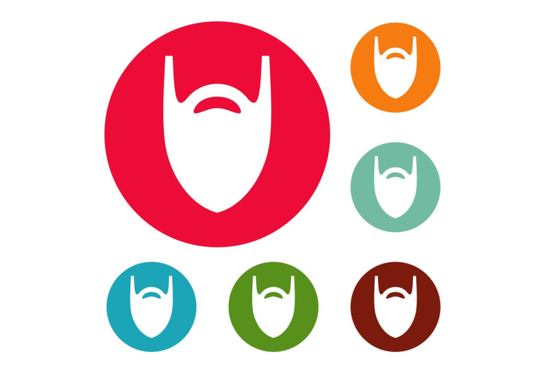 fashion-beard-icons-circle-set-vector