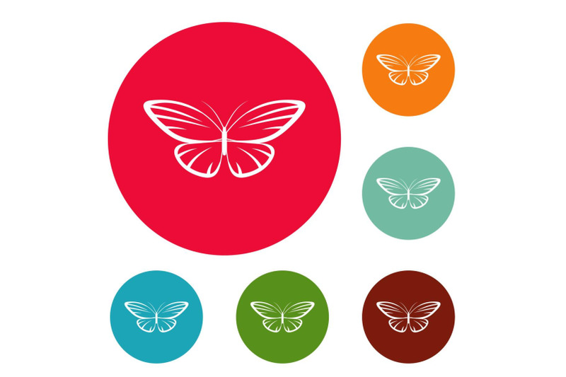 decorative-moth-icons-circle-set-vector