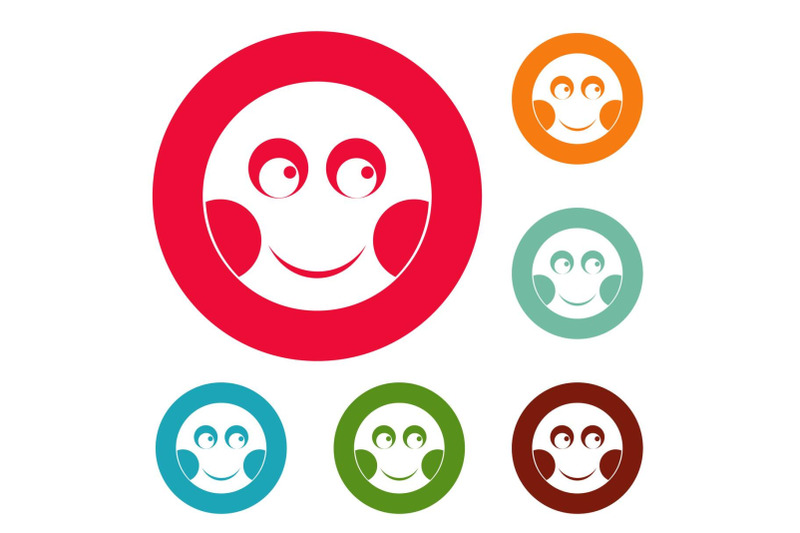 smile-icons-circle-set-vector