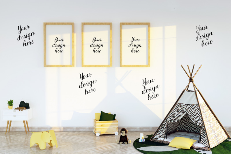 nursery-frame-and-wall-mockup-frame-mockup-wall-art-mockup