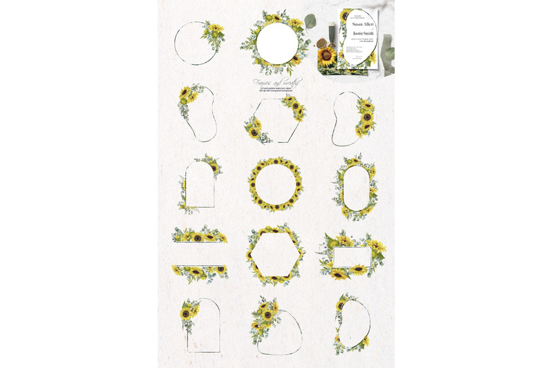 sunflower-eucalyptus-watercolor-set