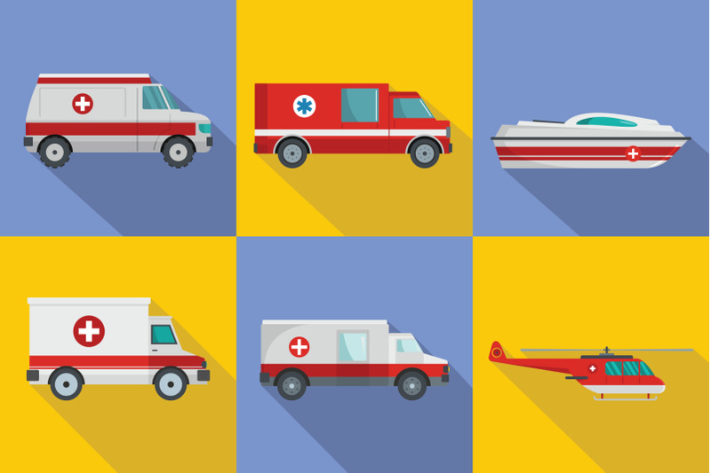 ambulance-transport-banner-concept-set-flat-style