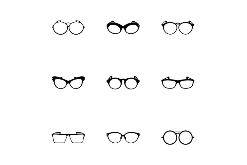 safety-glasses-icons-set-simple-style