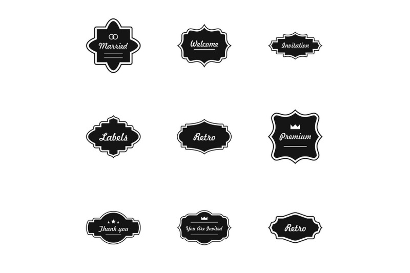 greeting-card-icons-set-simple-style