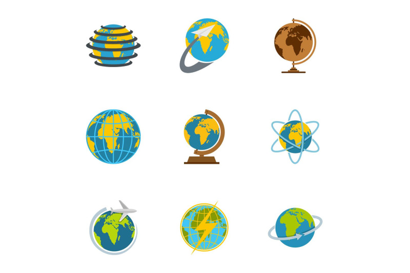 earth-icons-set-flat-style
