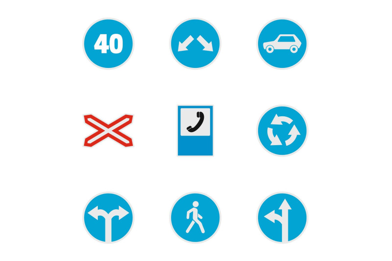 guide-mark-icons-set-flat-style