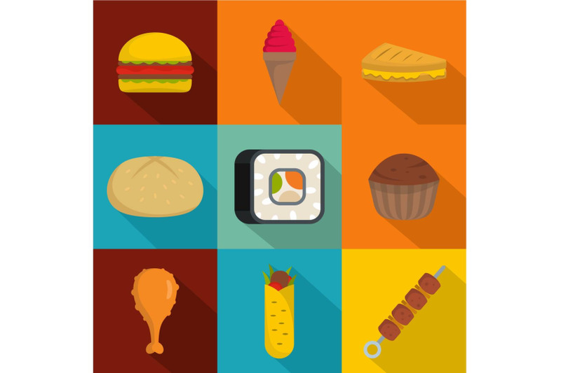 fat-content-icons-set-flat-style